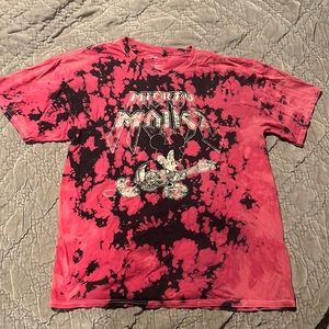 Disney Mickey Mouse Red and White Tie Dye Style Shirt. Size medium.